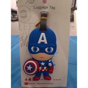 New Disney Captain America‎ PVC Travel Baggage Backpack Suitcase Luggage Tag